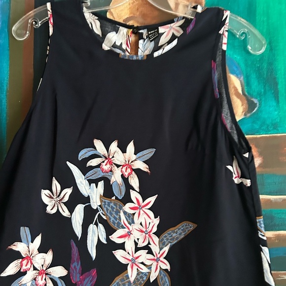 SHEIN Dark Blue Floral Mini Beach Dress Large - Picture 5 of 15